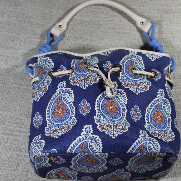 Spartina 449 Handbags - Spartina 449 Blue Boheme Linen Bucket Shoulder Bag